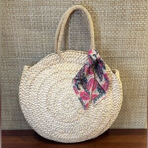 🌟HP🌟NWOT Maud Fourier Paris x Anthropologie Handmade Natural Straw Boho Tote